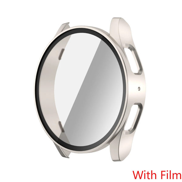 Hærdet glas + etui til Samsung Galaxy Watch 7 44 mm 40 mm skærmbeskytter Allround bumper etui til Galaxy Watch 7FE 40 44 mm Starlig[ee] Starlight For Watch 7 44mm