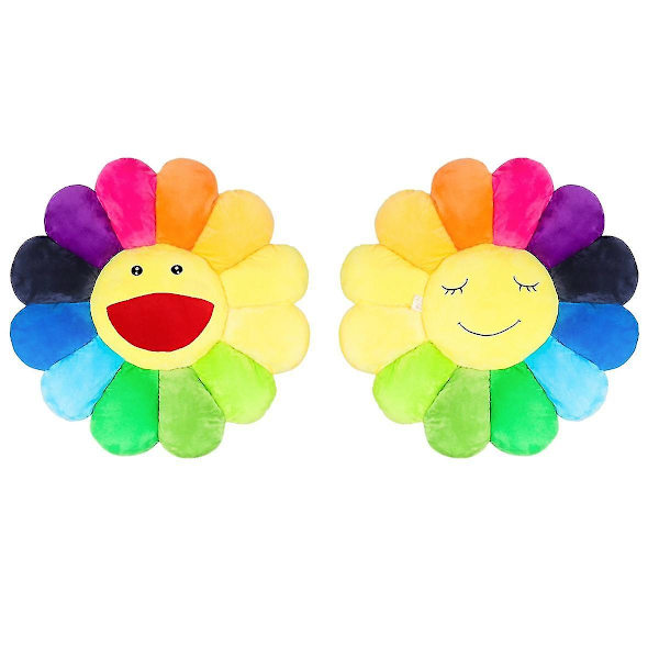 1 Solros Blommig Kudde, Takashi Murakami Kudde, Leende Kudde Färgglad Solros Plyschleksak Hem Sovrum Butik Restaurang Dekoration