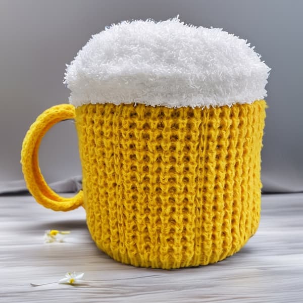 Ölsejdel Mössa Stretchig Vinterstickad Mössa Lekfull Humledesign Yellow