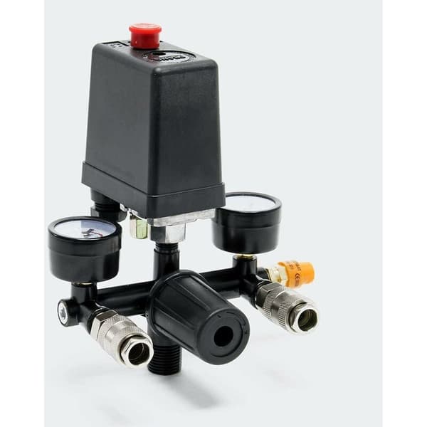 Trykkregulator med trykkbryter for kompressor Trykkbryter med 2 displayer