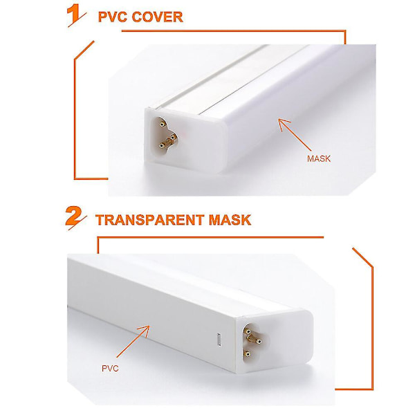 Led-putki T5-lamppu 220v loisteputki 9w 14w 18w Led-seinävalaisin Lämmin valo Warm light 0.6m