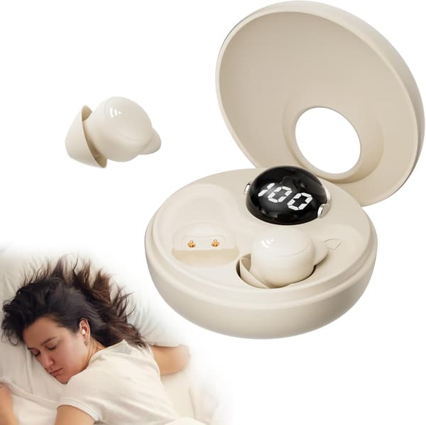 Sovehodetelefoner for sidesovere, mini usynlige trådløse Bluetooth 5.3 mikro soveørepropper beige Beige