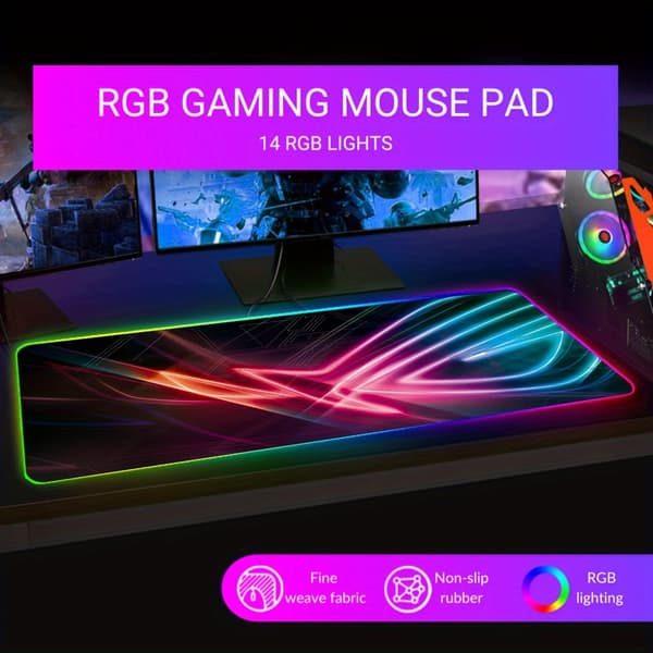 Gaming LED Lysende Musematte, RGB Tastaturmatte, Sklisikker Musematte, Datatilbehør 400*900*4mm