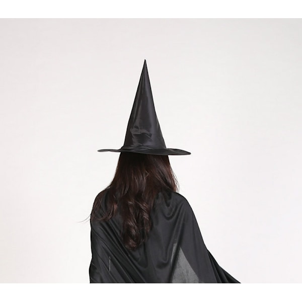 stk Halloween hat sort Oxford stof troldmandshat makeup kostume rekvisitter heksehat heksehat (L)