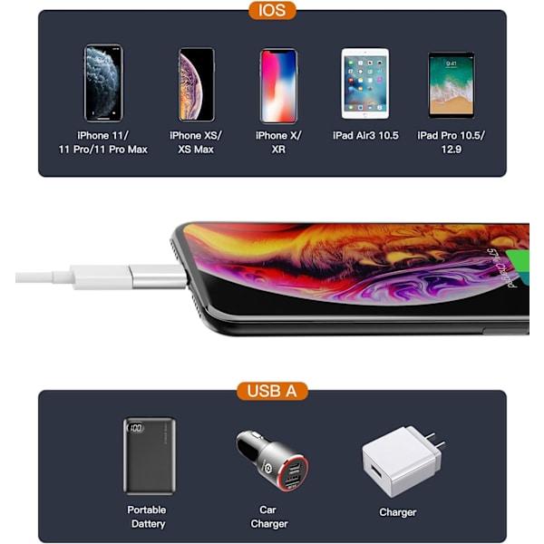 Micro USB till Lightning-adapter (3-pack)