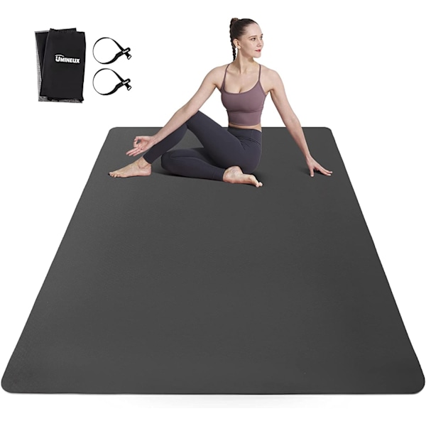 Ekstra bred yogamåtte til mænd og kvinder, 6 mm tyk, stor TPE fitnessmåtte, velegnet til hjemmetræning{EE}