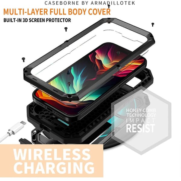 Skyvbart Kamera IP54 Liv Vanntett Holder Mobilskall Svart Black Black For iPhone 15 Pro Max