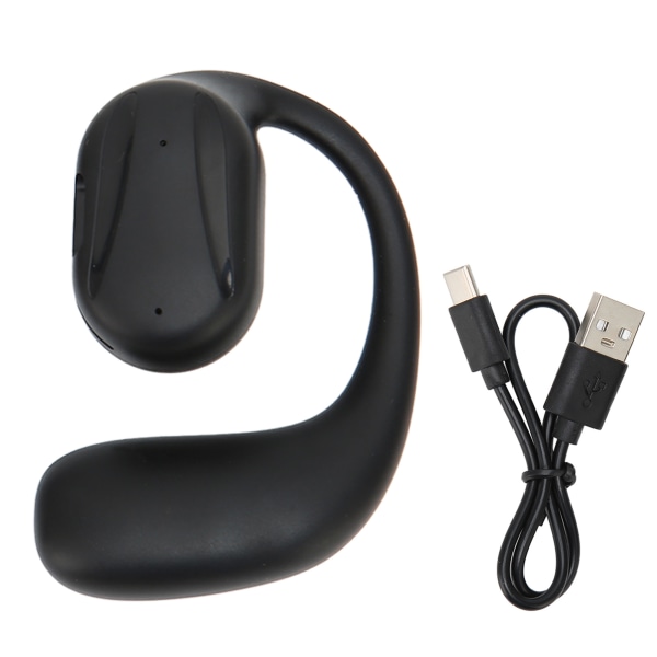 Open Ear Trådlösa hörlurar Bluetooth 5.2 Bone Conduction Noise Reduction Sports Headphones for Office Left Ear Black
