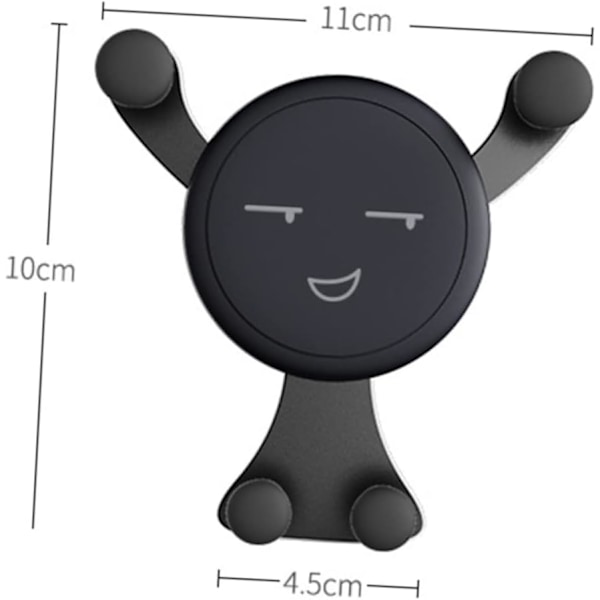 Bilholder Stativ Tripod Gravity Holder Lydløs Bil Telefonholder Beslag Sort Luft Bil Connector Mobil Outlet Ventilationsgitter Auto Vugge