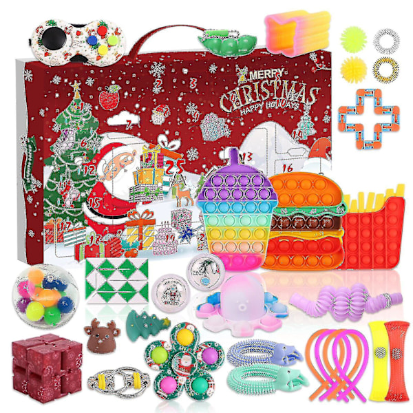 Julekalender med 24 anti-stress legetøj - Fidget Toys - Blind Box - Gave til børn