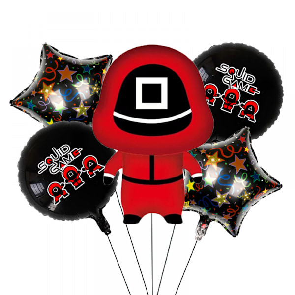 Squid Game Ballong 5-PACK Rød Manager Tema Pakke