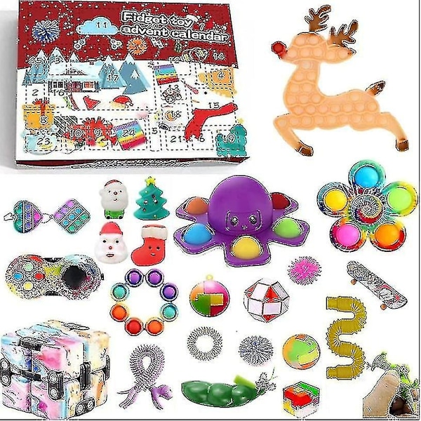 Julkalender med Fidget Toys - Stressreducerande Leksaker i Blind Box för Barn 7