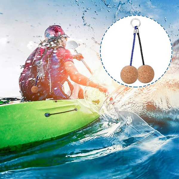 4 stk. Flydende Korkbold Nøgleringe, 50mm Nøgle Flydende Vandsports Tilbehør til Surfing Svømning Dykning Fiskeri Sejlads Båd