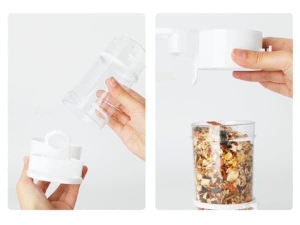 Hamsterfoderautomat Lille Automatisk Foderdispenser Gennemsigtig Stående Foderplastbeholder til Gerbil Suger Glider