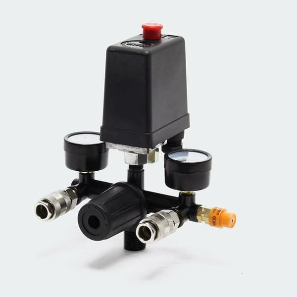 Trykkregulator med trykkbryter for kompressor Trykkbryter med 2 displayer