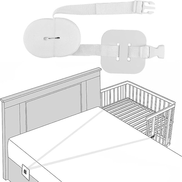 6m Samsovings Sengestropp, Justerbar Barnesengestropp Sidefeste Hvit Stropp For Sengetøy Box Spring Seng