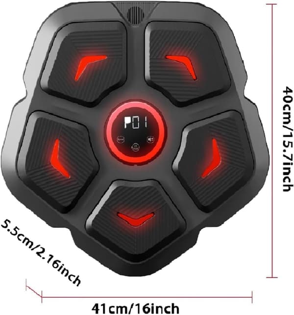 Smart Boksepude med Musik og Bluetooth Vægmontering 3 Modes 9 Hastigheder Tælling til Voksne og Børn Sort