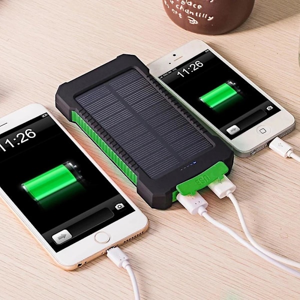 Extern batteri snabbladdning mobil power uppladdningsbar solcellsladdare bältesficklampa mobil power röd logga 20000 ma real 4000 ma
