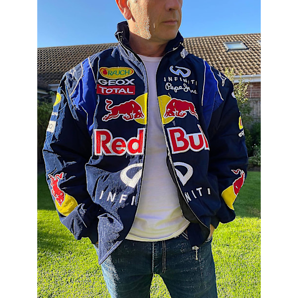 Racing Jacket Vintage, Bomberjakke Print, F1 Streetwear Jakke Y2k L