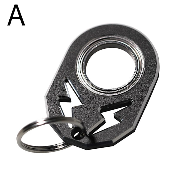 Nøglering Spinner Angst Stress Relief Metal Fidget Legetøj Nøglering sort one-size{EE}