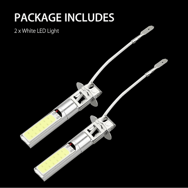 2X H3 100W LED Sumuvalot Auton Ajovalo DRL 6000K Valkoinen Suurteho