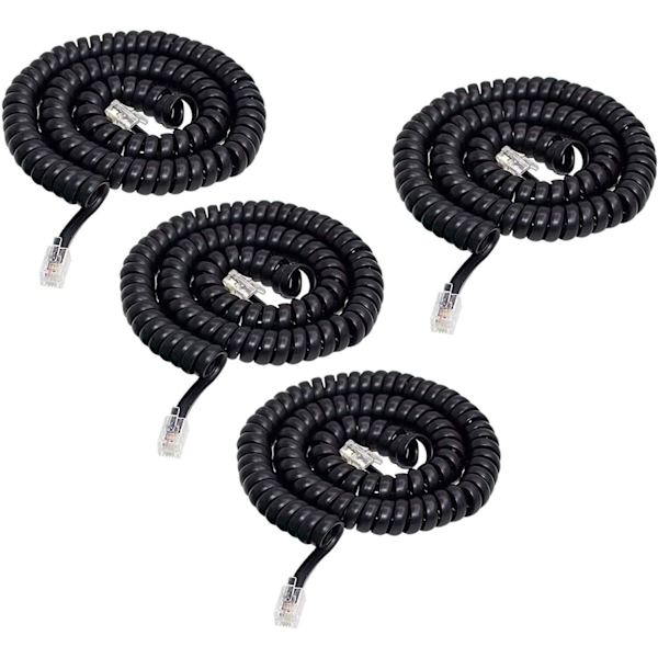 Telefonkabel 4-pack 3M Modulär Spiraltelefon