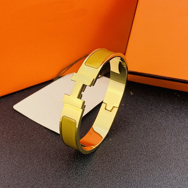 H-Armbånd, 18K Alfabetlås til Mænd og Kvinder, Rustfrit Stål Pararmbånd, Guld oc{ee] Gold and Champagne