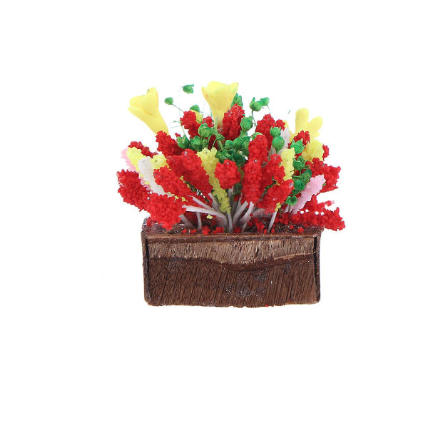 Garden Decoration Simulation Potted Flowers Clay Flowers for Mini House Decoration (2.8X2cm)