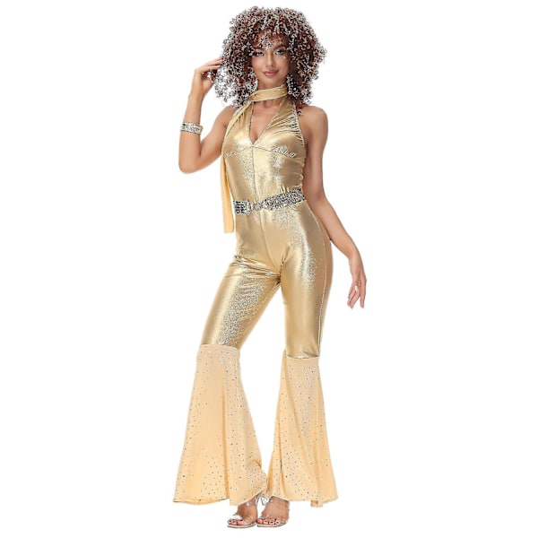 Vintage Rock Disco Kvinnlig Sångare Halloween Cosplay Kostym
