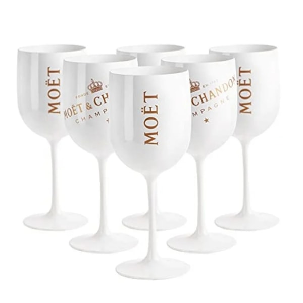 500 ml Moët-samppanjalasit, muoviset akryyliset samppanjalasit, viinilasit WHITE 6PCS