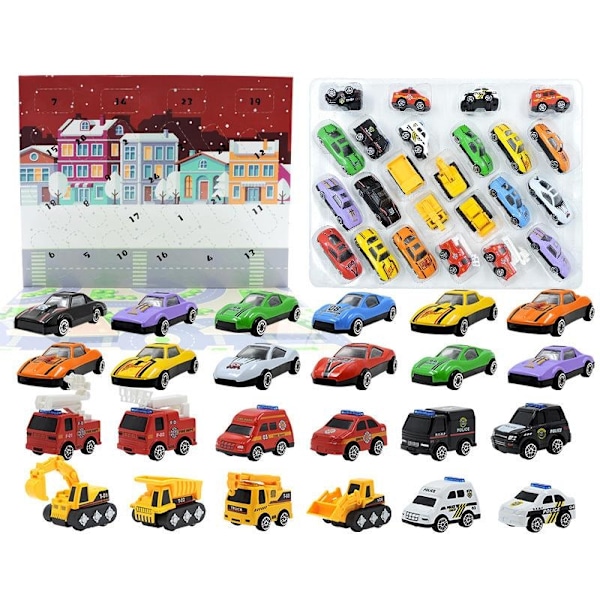 Joulukalenteri Autot - Adventi kalenteri leluautoilla Multicolor multifärg