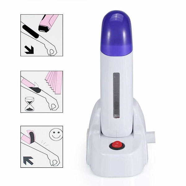 Kannettava vahakarvojenpoistolaite, vahalämmitin, epilaattorilaite sarja, jossa 3 tyyppiä kannettavia vaha-karvanpoistorullalämmittimiä (Single Waxing Heaters)