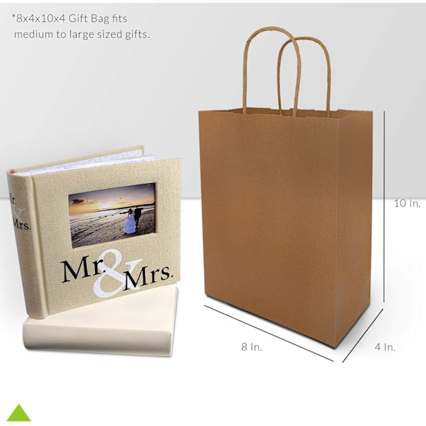 Brune papirsposer med håndtag – 20x10x25 cm 50 stk. Papirsposer