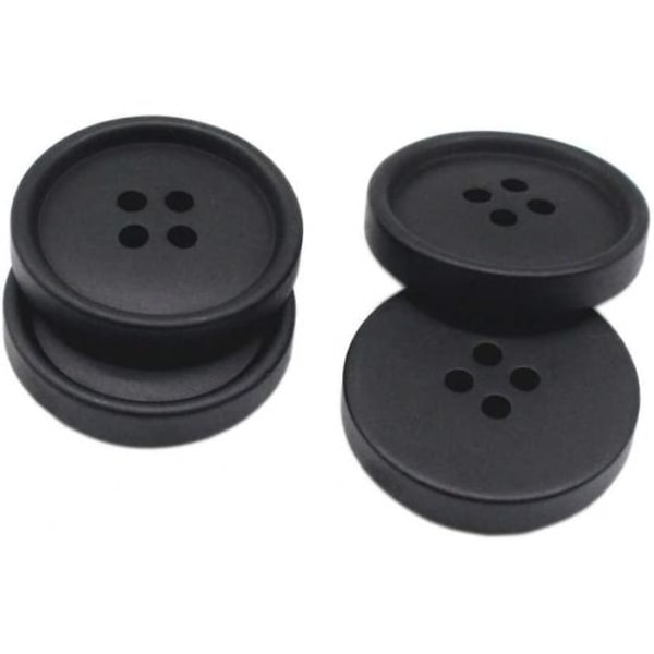 100 stora svarta knappar för DIY-sömnad (25 mm)