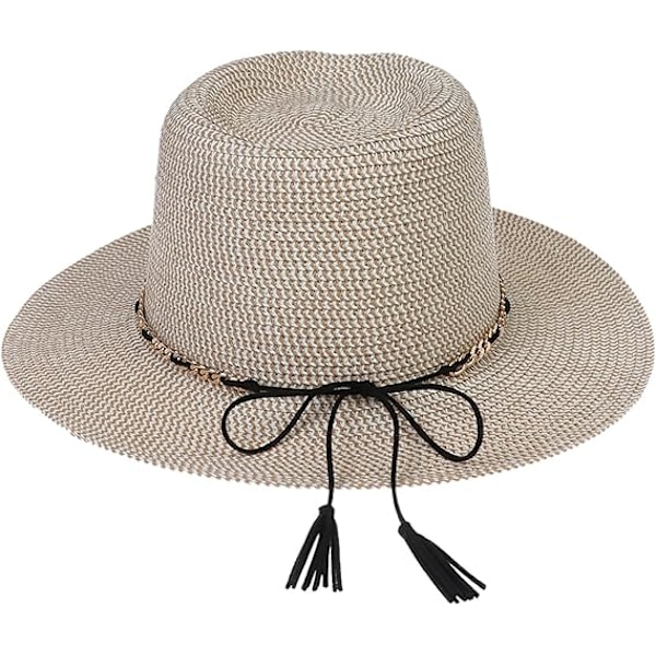 Sommer Stråhat, Bredskygget Sammenfoldelig Dame & Herre, One Size, Strandhat{ee] B beige + khaki