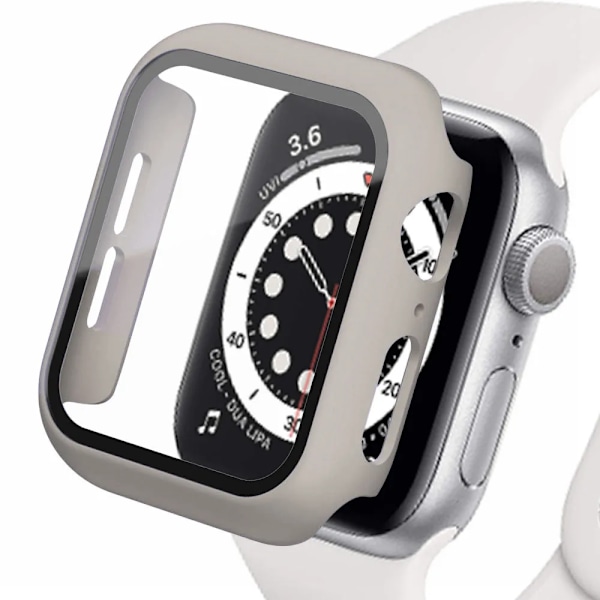 Hård Skal til Apple Watch Etui 9 8 7 6 5 4 38 40mm Tilbehør Skærmbeskytter iWatch Serie 44mm 45mm 41mm 42mm Grå 2 Grå 2 Grå 2 Grey 24 Series 654 SE 40MM