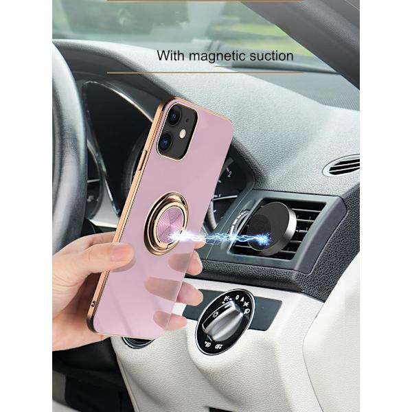 Lyxigt stilfullt skal iPhone 12 Pro Max med ringstativfunktion Guld Lila[ee] Purple one size