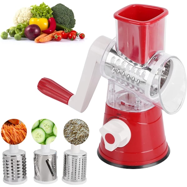 Vegetabiliska Cutter med Vevaxel, för Frukt, Grönsaker och Mer, Hemkökstillbehör, Multifunktionell Rivjärn - WELLNGS