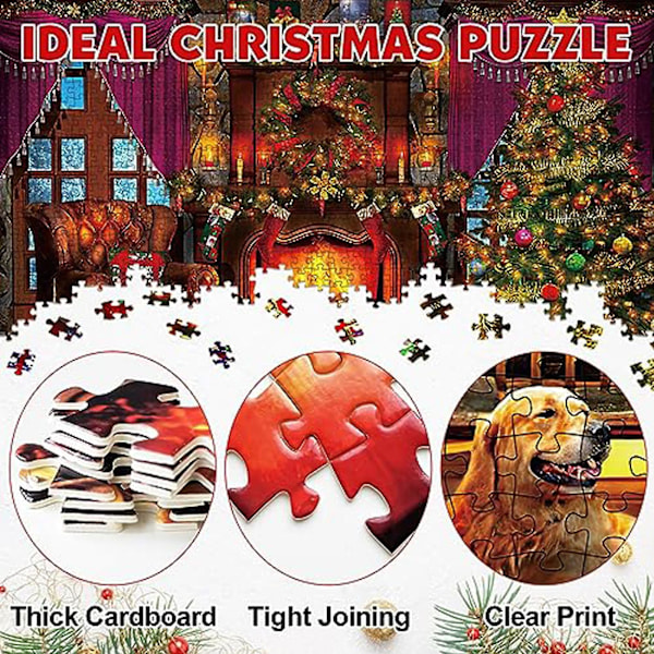 1008-brikkers Julekalender Puslespil 24 Dages Nedtælling Overraskelse Blind Box Børn DIY Jule Dyr Puslespil Gaveæske, 100% Ny