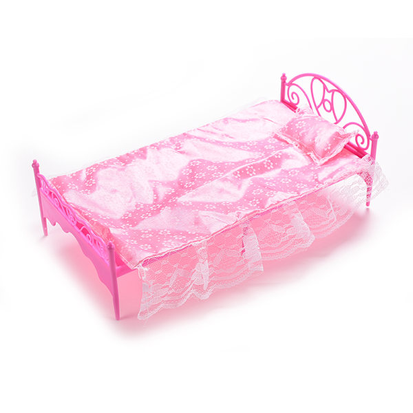 Sängset för Barbie dockhusmöbler & kudde