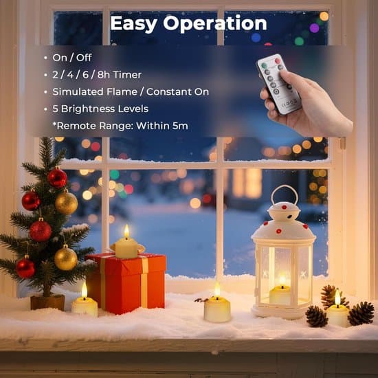 A Set of 6 Rechargeable LED Candles with Flickering Effects – Electronic Candles with Timer and Charging Station