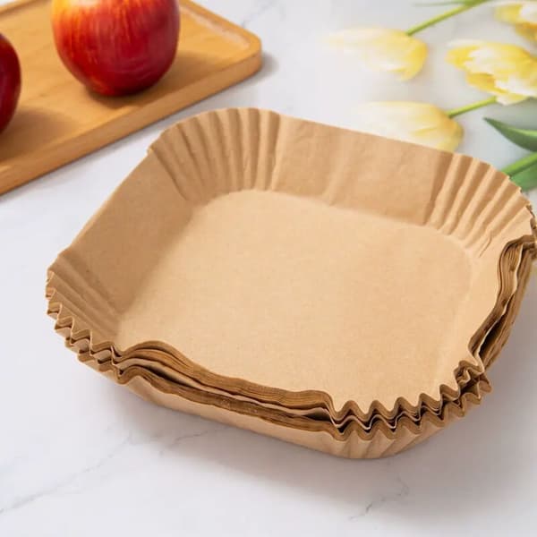 Airfryer bagepapir, 100 stk. 16 cm Airfryer bagepapirforinger, engangs non-stick oliefri bagepapir Airfryer tilbehør