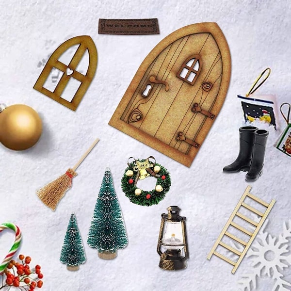 Jultomtens dörr julset, Tomtedörr Nissedörr med tillbehör, Hus KLB{EE}