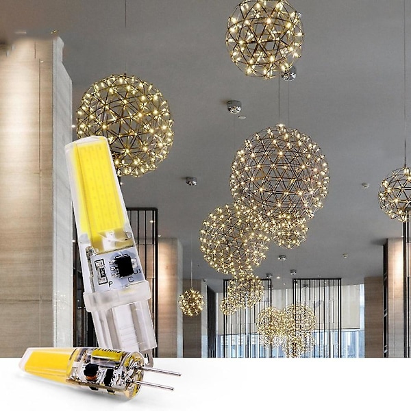 10 st G4 6W 600lm COB LED Bi-pin Glödlampa Dimbar Husvagnar Båtar