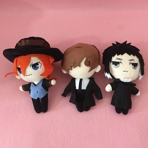 Anime Bungou Stray Dogs Plushie Dazai Osamu Plushie Chuuya Nakahara Täytetyt Nukke Pehmeä Hahmo Lapsille Syntymäpäivä Joululahja Kunikida Doppo