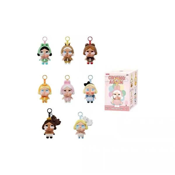 Itkevät vauvat -sarjan vinyylikasvoiset pehmolelut sokkolaatikossa, trendikäs riipus mini Crying Rabbit【1pc in box】
