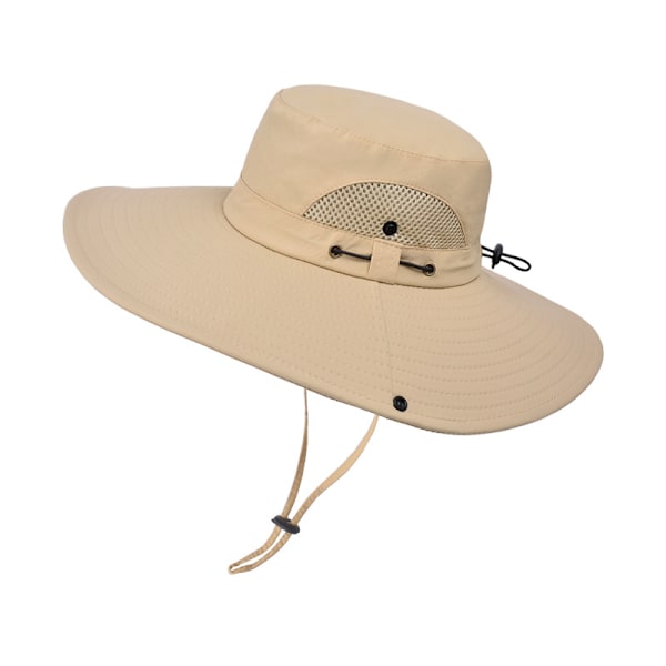 Solhatt Anti-UV UPF 50+ Utomhus Fiskehatt Bredbrättad Fiske (Beige){ee} B