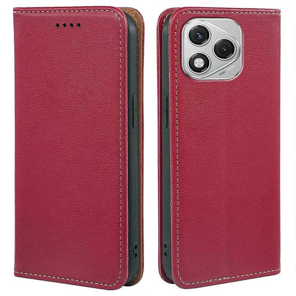 Plånboksfodral för Honor 400 Lite 5G med RFID-skydd, läder, stark magnetisk stängning, Multicolor Multicolor Red