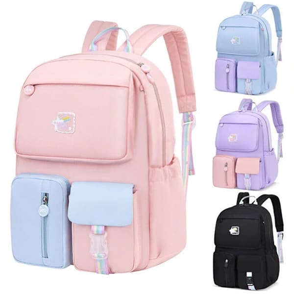 Vanntette skolesekker for barn Blue Pink