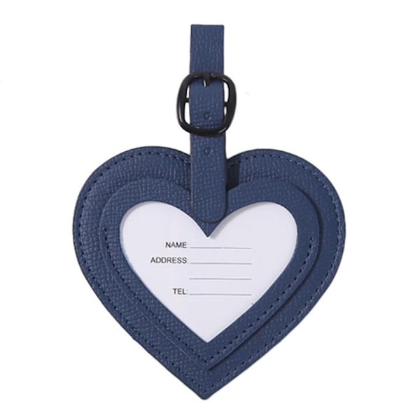2 stk Hjerte Bagasjelapper Anti-Mist Bagasjelapper BLÅ Blue